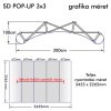 Pop up hátfal (sajtófal) 3x3