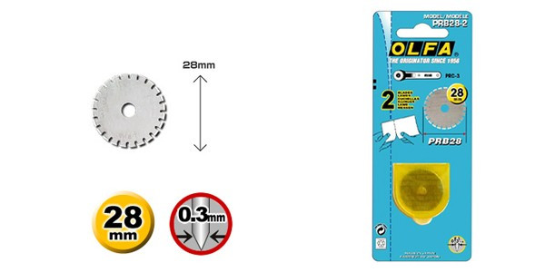 Olfa prb-28-2 28mm perforated blides