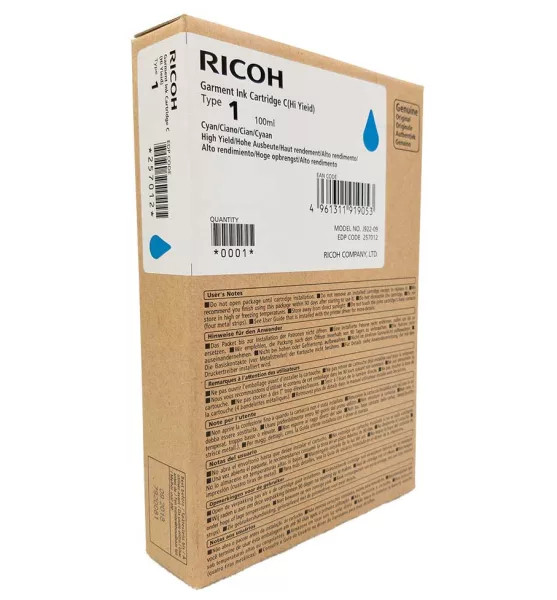 Ricoh Ri100 Ink Cartridge 100ml Cyan