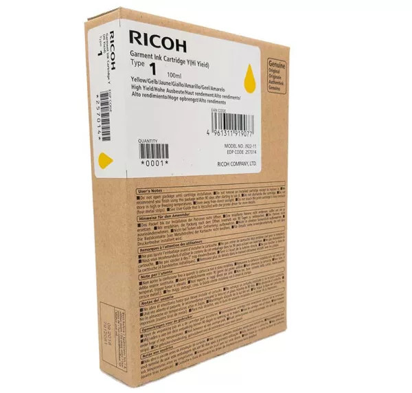 Ricoh Ri100 Ink Cartridge 100ml Yellow