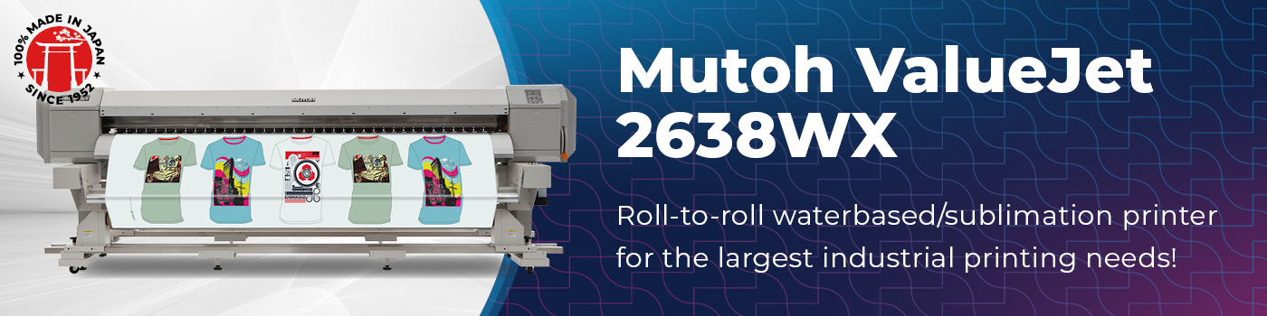 Mutoh ValueJet VJ-2638WX waterbased/sublimation printer
