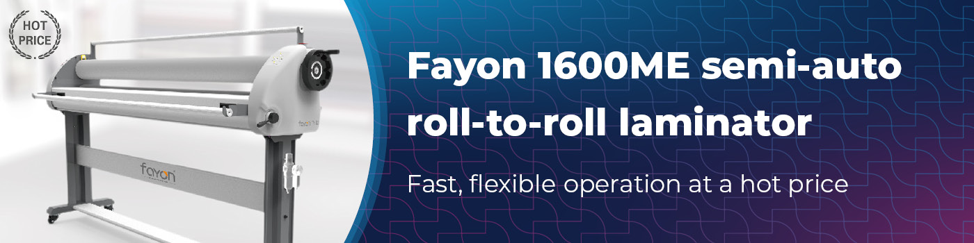 Fayon 1600ME semi-automatic roll-to-roll laminator
