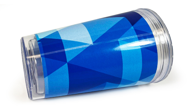 Inkcups Double Helix rotacijski UV tiskalnik za steklenice
