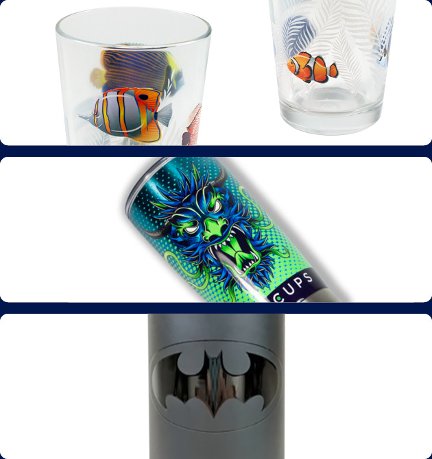 Inkcups Double Helix rotacijski UV tiskalnik za steklenice
