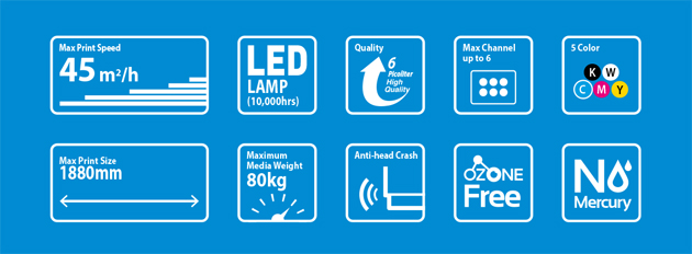 JETRIX LXiR190 UV-tiskalnik z valjčnim podajanjem

