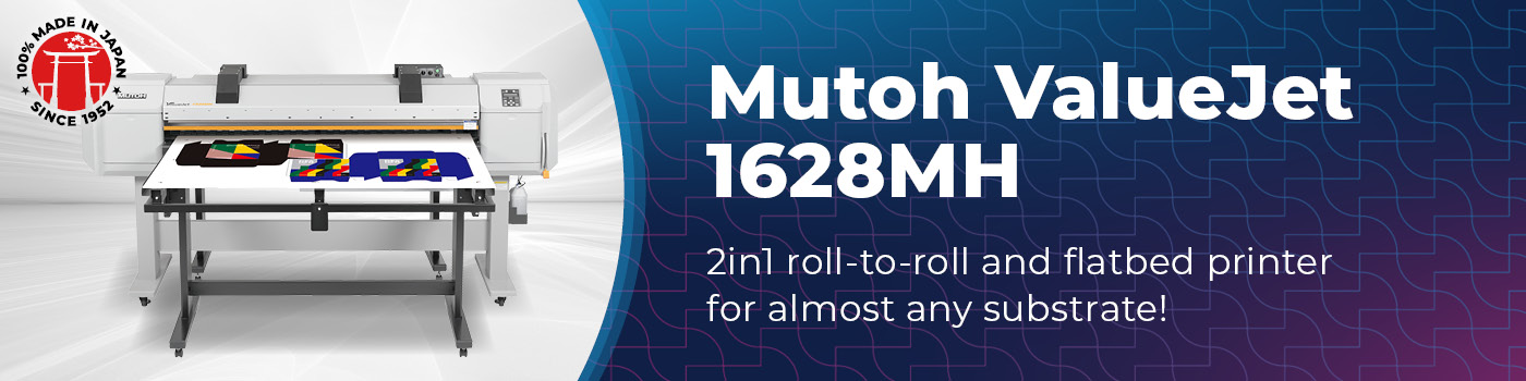 Mutoh ValueJet VJ-1628MH Hybrid resin printer
