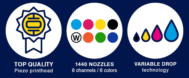 Mutoh ValueJet VJ-1628MH Hybrid resin printer
