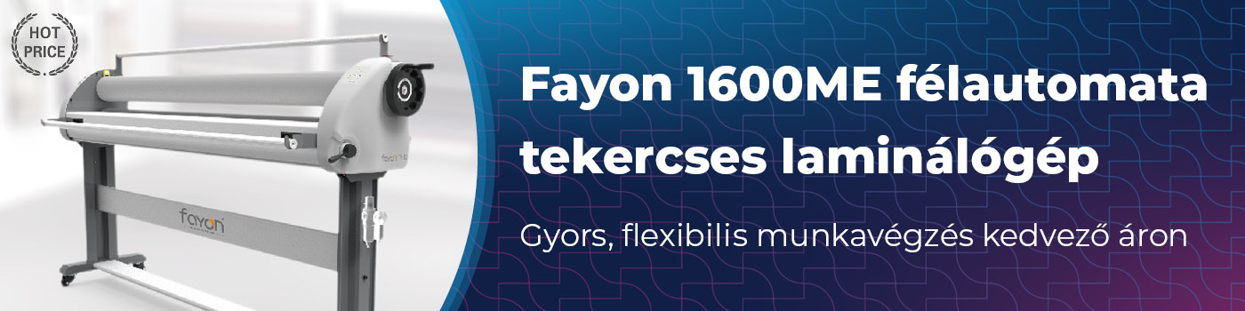 Fayon 1600ME félautomata tekercses laminálógép
