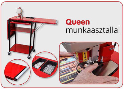 Plastgrommet Queen ringlizőgép munkaasztal